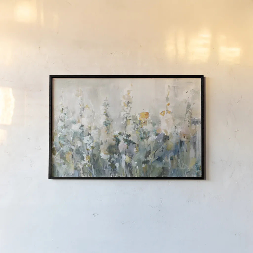 Rustic Garden Neutral by Danhui Nai. shown as a paper print in a black flame. Available as a archival giclee rolled canvas, fine art paper, or poster print. SKU 77366i.