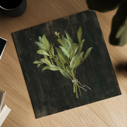 Rustic Herbs IV by Danhui Nai. Shown as a detailed flat fine art print, highlighting archival giclee quality. Available as an archival giclee rolled canvas, fine art paper, or poster print. SKU 100646a.