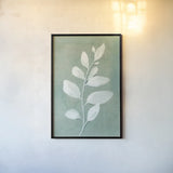 Sage Leaves I by Danhui Nai. shown as a paper print in a black flame. Available as a archival giclee rolled canvas, fine art paper, or poster print. SKU 64840h.