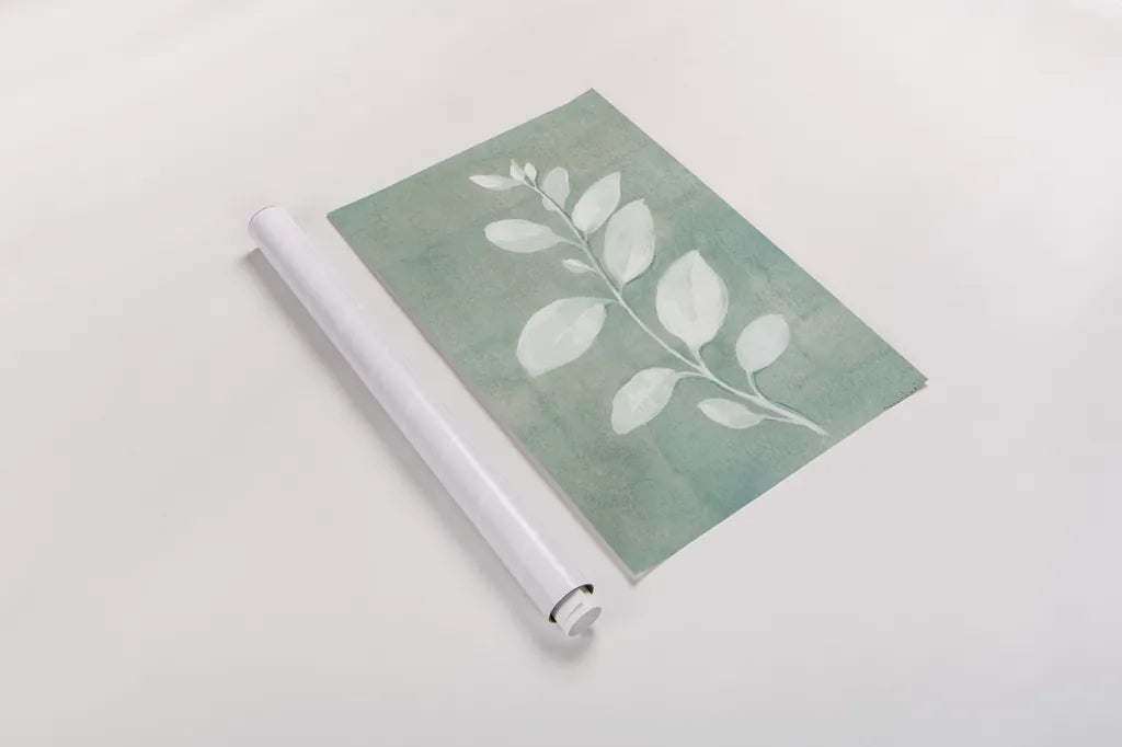 Sage Leaves II by Danhui Nai. shown as a rolled paper print. Available as archival giclee rolled canvas, fine art paper, or poster print. SKU 64841h.