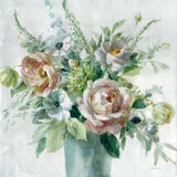 Sage and Peach Flowers I by Danhui Nai. SKU 89800a. Archival Giclee Fine art print for wall decor.