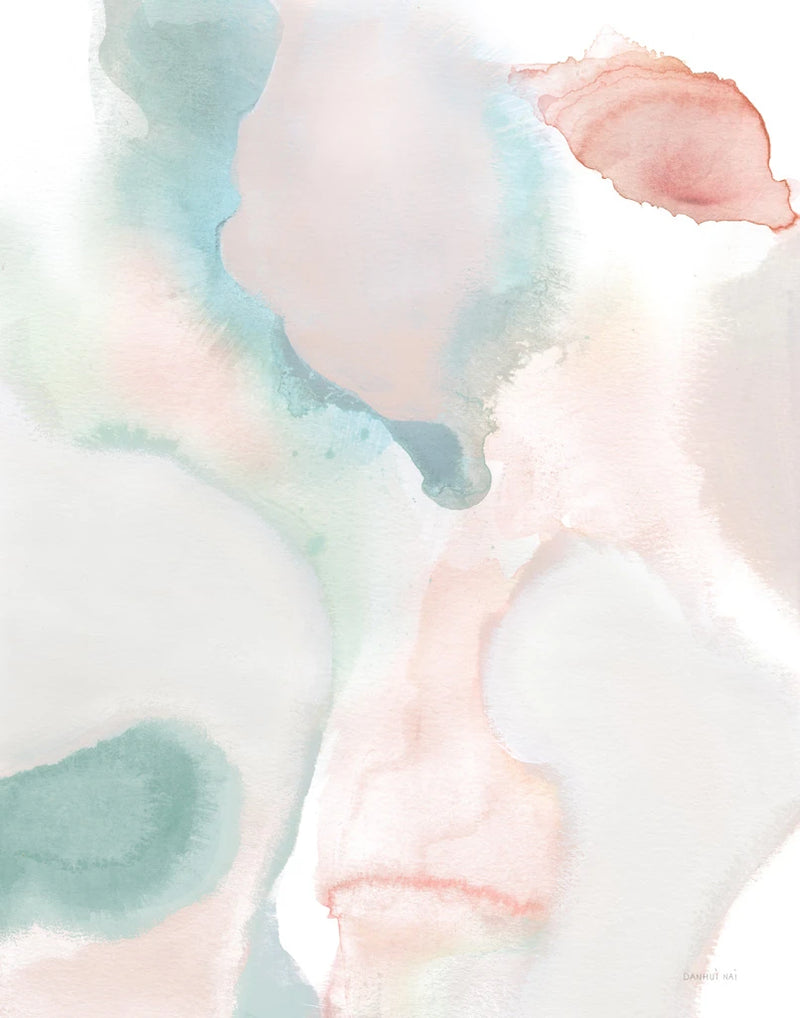 Sage and Pink Abstract I Crop by Danhui Nai