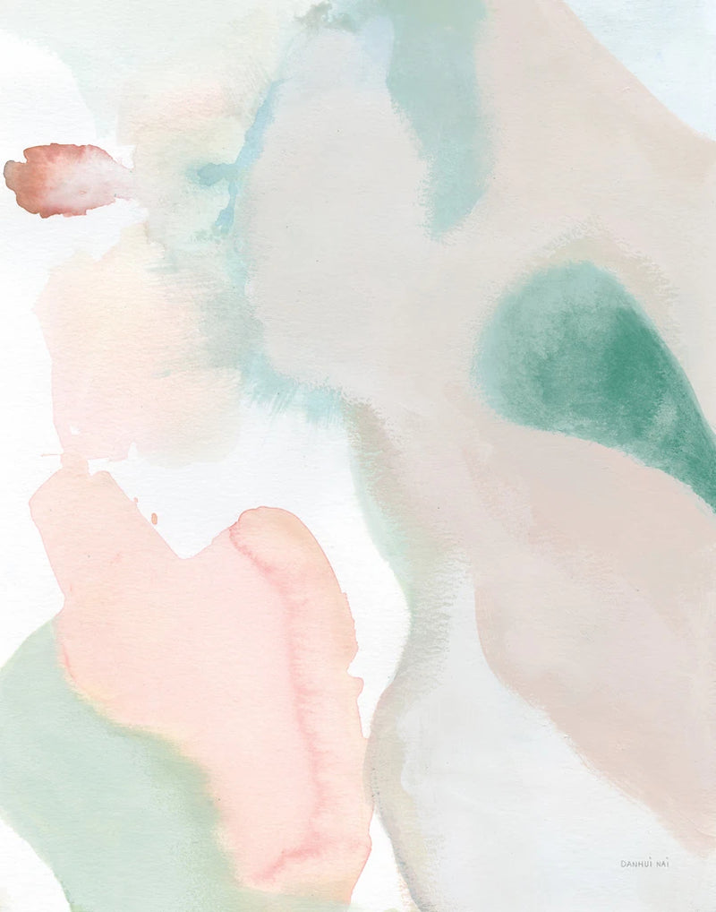 Sage and Pink Abstract II Crop by Danhui Nai