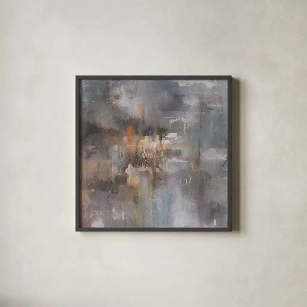Sand and Stone by Danhui Nai. Shown in a sleek black glass frame for a contemporary gallery look. Available as an archival giclee rolled canvas, fine art paper, or poster print. SKU 66235a.