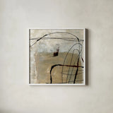 Sandy Shores by Danhui Nai. Shown in a crisp white glass frame for a clean and minimalist style. Available as an archival giclee rolled canvas, fine art paper, or poster print. SKU 102471a.