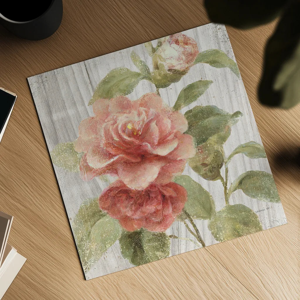 Scented Cottage Florals III Crop by Danhui Nai. Shown as a detailed flat fine art print, highlighting archival giclee quality. Available as an archival giclee rolled canvas, fine art paper, or poster print. SKU 32065a.