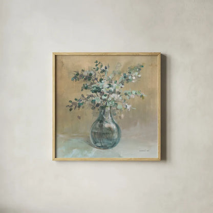 Scented Cutting Neutral Sq by Danhui Nai. Shown in a natural wood glass frame for a timeless modern aesthetic. Available as an archival giclee rolled canvas, fine art paper, or poster print. SKU 83581a.