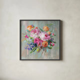 Scents of Summer I by Danhui Nai. Shown in a sleek black glass frame for a contemporary gallery look. Available as an archival giclee rolled canvas, fine art paper, or poster print. SKU 84451a.