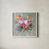 Scents of Summer I by Danhui Nai. Shown in a crisp white glass frame for a clean and minimalist style. Available as an archival giclee rolled canvas, fine art paper, or poster print. SKU 84451a.