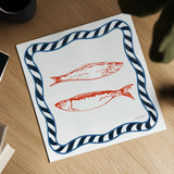 Sea Doodles I by Danhui Nai. Shown as a detailed flat fine art print, highlighting archival giclee quality. Available as an archival giclee rolled canvas, fine art paper, or poster print. SKU 102627a.