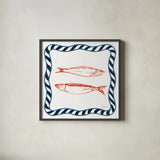 Sea Doodles I by Danhui Nai. Shown in a sleek black glass frame for a contemporary gallery look. Available as an archival giclee rolled canvas, fine art paper, or poster print. SKU 102627a.