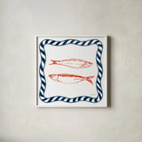 Sea Doodles I by Danhui Nai. Shown in a crisp white glass frame for a clean and minimalist style. Available as an archival giclee rolled canvas, fine art paper, or poster print. SKU 102627a.