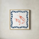 Sea Doodles II by Danhui Nai. Shown in a natural wood glass frame for a timeless modern aesthetic. Available as an archival giclee rolled canvas, fine art paper, or poster print. SKU 102628a.