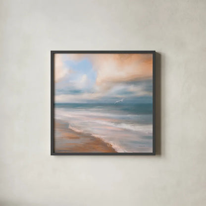 Sea Flight by Danhui Nai. Shown in a sleek black glass frame for a contemporary gallery look. Available as an archival giclee rolled canvas, fine art paper, or poster print. SKU 81359a.