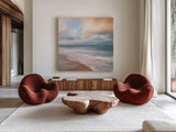 Sea Flight by Danhui Nai. Shown as extra-large giant wall art in a modern living room. Available as an archival giclee rolled canvas, fine art paper, or poster print. SKU 81359a.