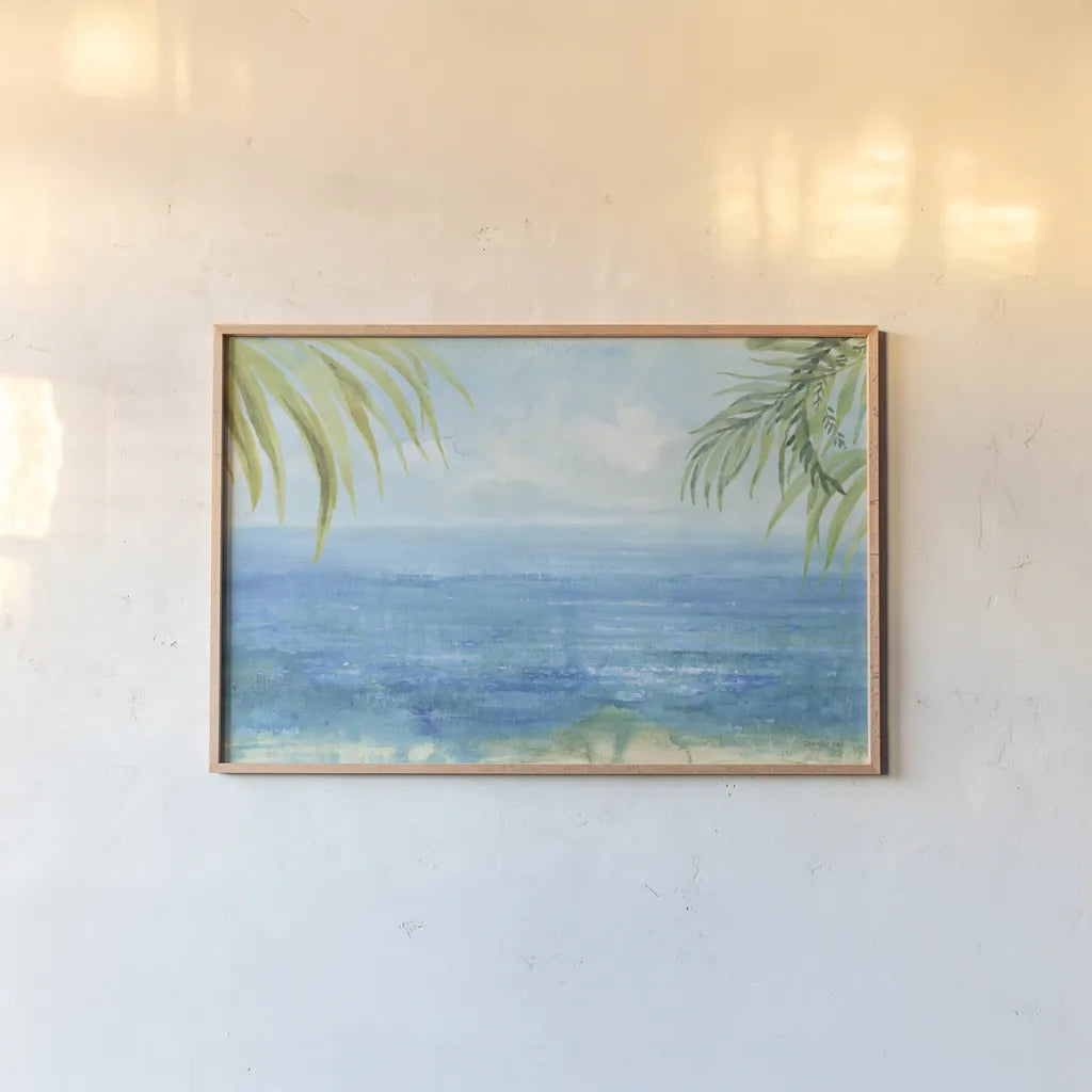 Sea Sparkle I Tropical by Danhui Nai. shown as a paper print in a natural frame. Available as a archival giclee rolled canvas, fine art paper, or poster print. SKU 79089i.