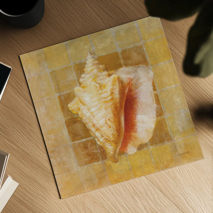 Seashell IV by Danhui Nai. Shown as a detailed flat fine art print, highlighting archival giclee quality. Available as an archival giclee rolled canvas, fine art paper, or poster print. SKU 5426a.