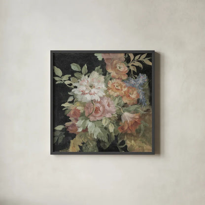 Seaside Garden I Black by Danhui Nai. Shown in a sleek black glass frame for a contemporary gallery look. Available as an archival giclee rolled canvas, fine art paper, or poster print. SKU 17695a.