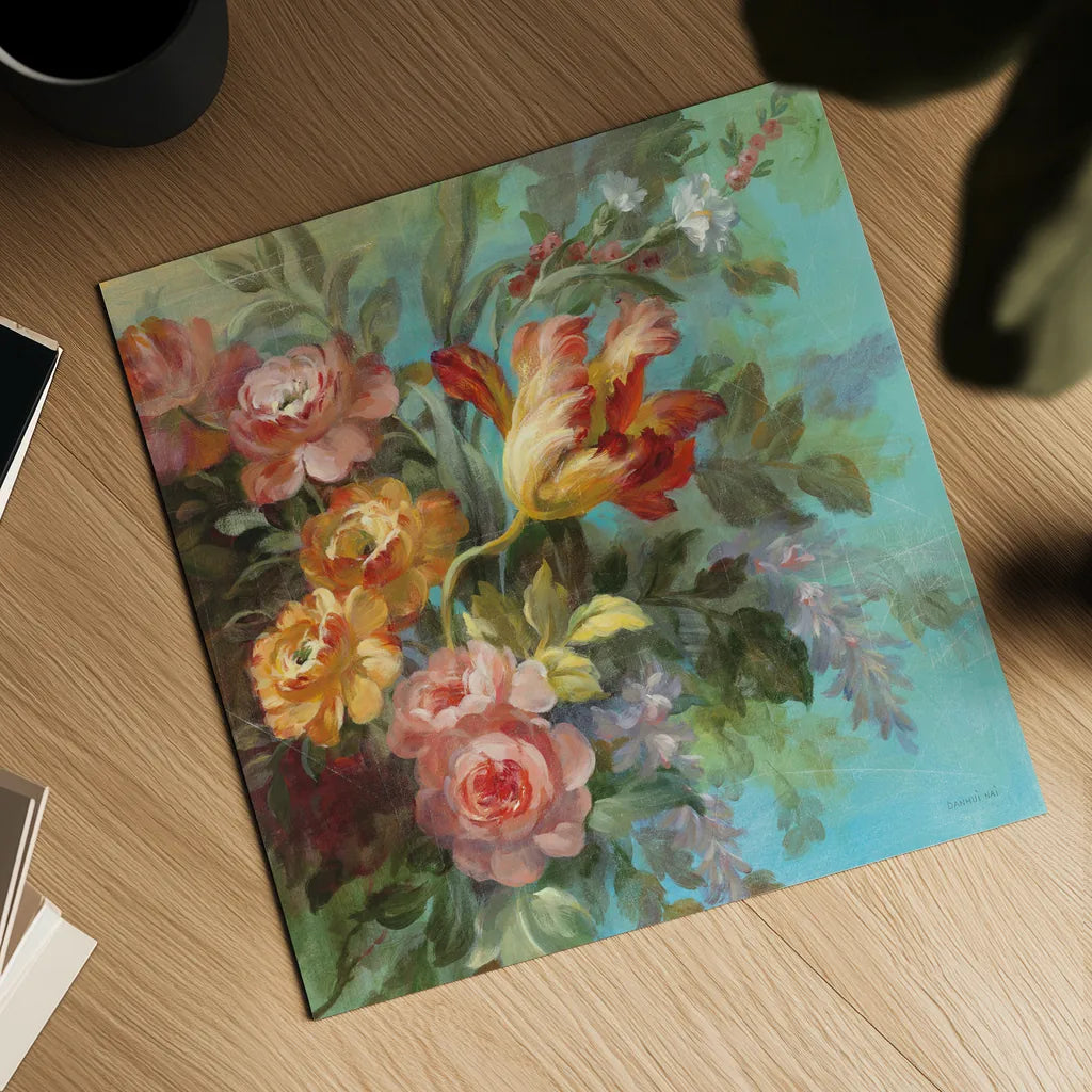 Seaside Garden II by Danhui Nai. Shown as a detailed flat fine art print, highlighting archival giclee quality. Available as an archival giclee rolled canvas, fine art paper, or poster print. SKU 6002a.