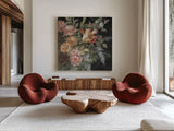 Seaside Garden II Black by Danhui Nai. Shown as extra-large giant wall art in a modern living room. Available as an archival giclee rolled canvas, fine art paper, or poster print. SKU 17696a.