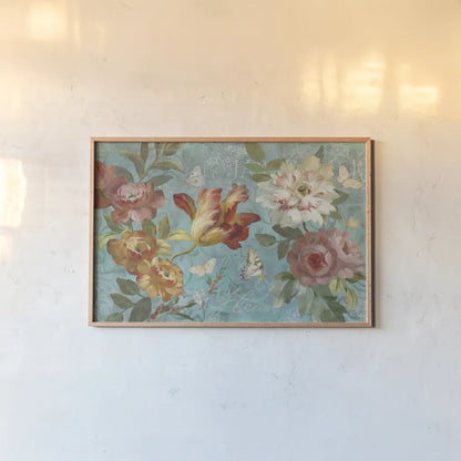 Seaside Garden III by Danhui Nai. shown as a paper print in a natural frame. Available as a archival giclee rolled canvas, fine art paper, or poster print. SKU 93165i.