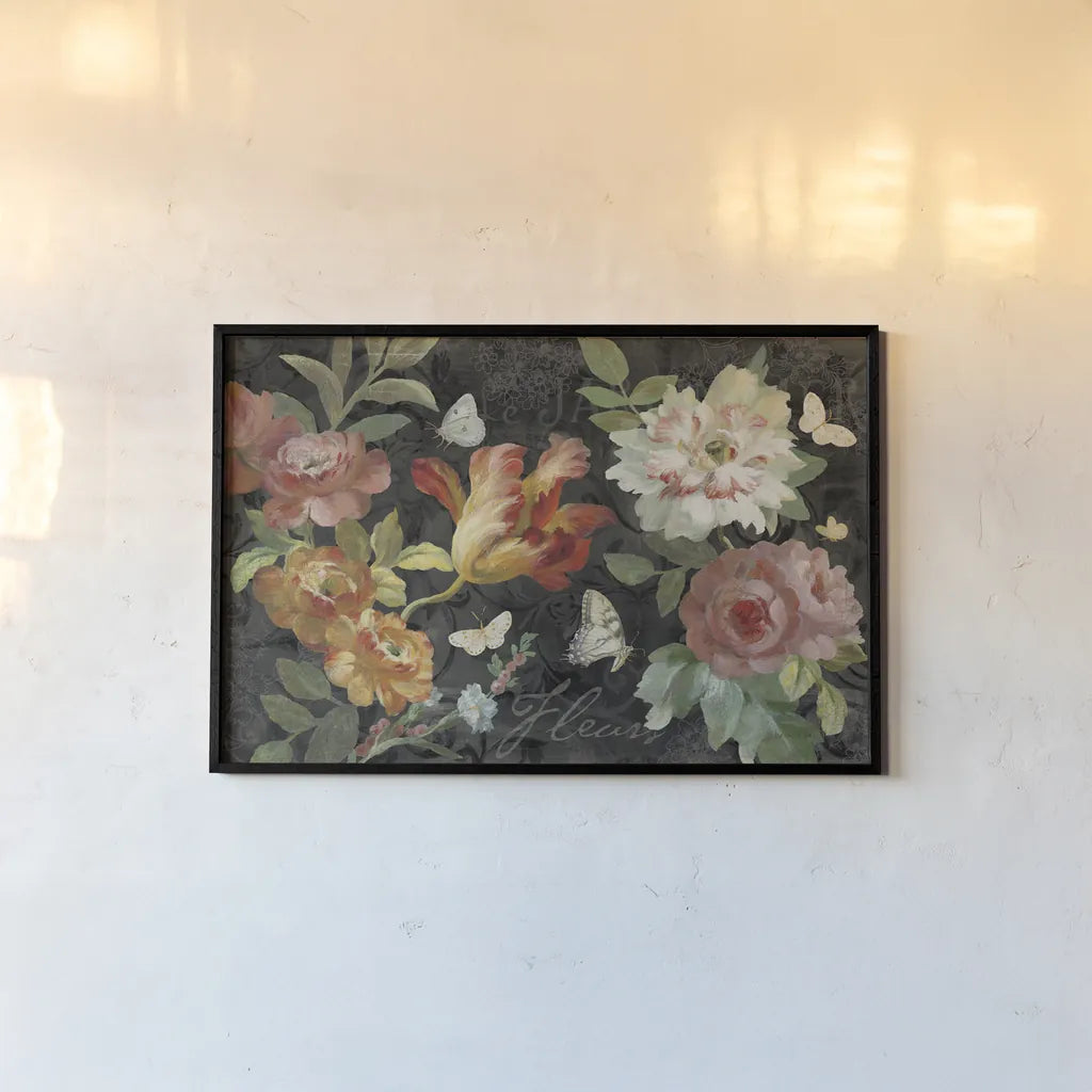 Seaside Garden III Black by Danhui Nai. shown as a paper print in a black flame. Available as a archival giclee rolled canvas, fine art paper, or poster print. SKU 93166i.