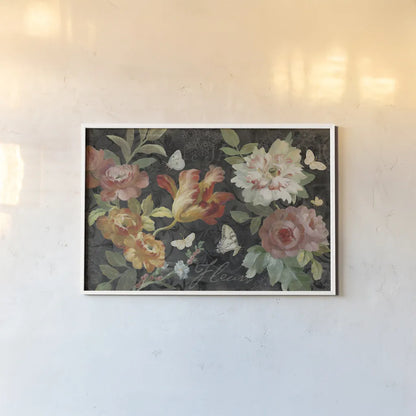 Seaside Garden III Black by Danhui Nai. shown as a paper print in a white frame. Available as a archival giclee rolled canvas, fine art paper, or poster print. SKU 93166i.