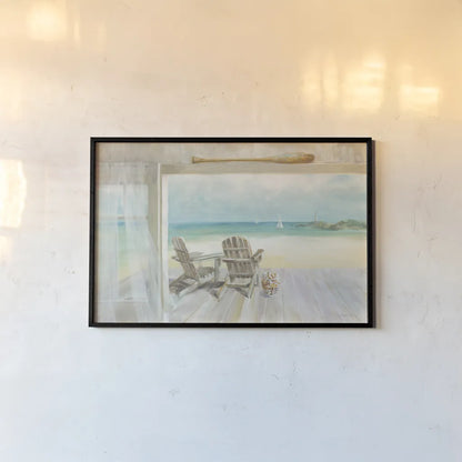 Seaside Morning by Danhui Nai. shown as a paper print in a black flame. Available as a archival giclee rolled canvas, fine art paper, or poster print. SKU 22658i.