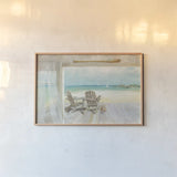 Seaside Morning by Danhui Nai. shown as a paper print in a natural frame. Available as a archival giclee rolled canvas, fine art paper, or poster print. SKU 22658i.