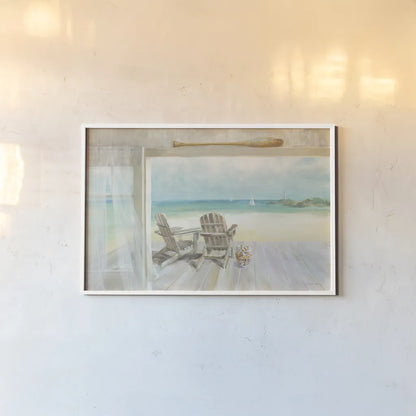 Seaside Morning by Danhui Nai. shown as a paper print in a white frame. Available as a archival giclee rolled canvas, fine art paper, or poster print. SKU 22658i.