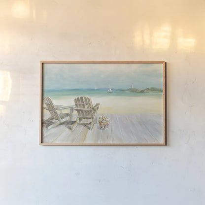 Seaside Morning no Window by Danhui Nai. shown as a paper print in a natural frame. Available as a archival giclee rolled canvas, fine art paper, or poster print. SKU 22708i.