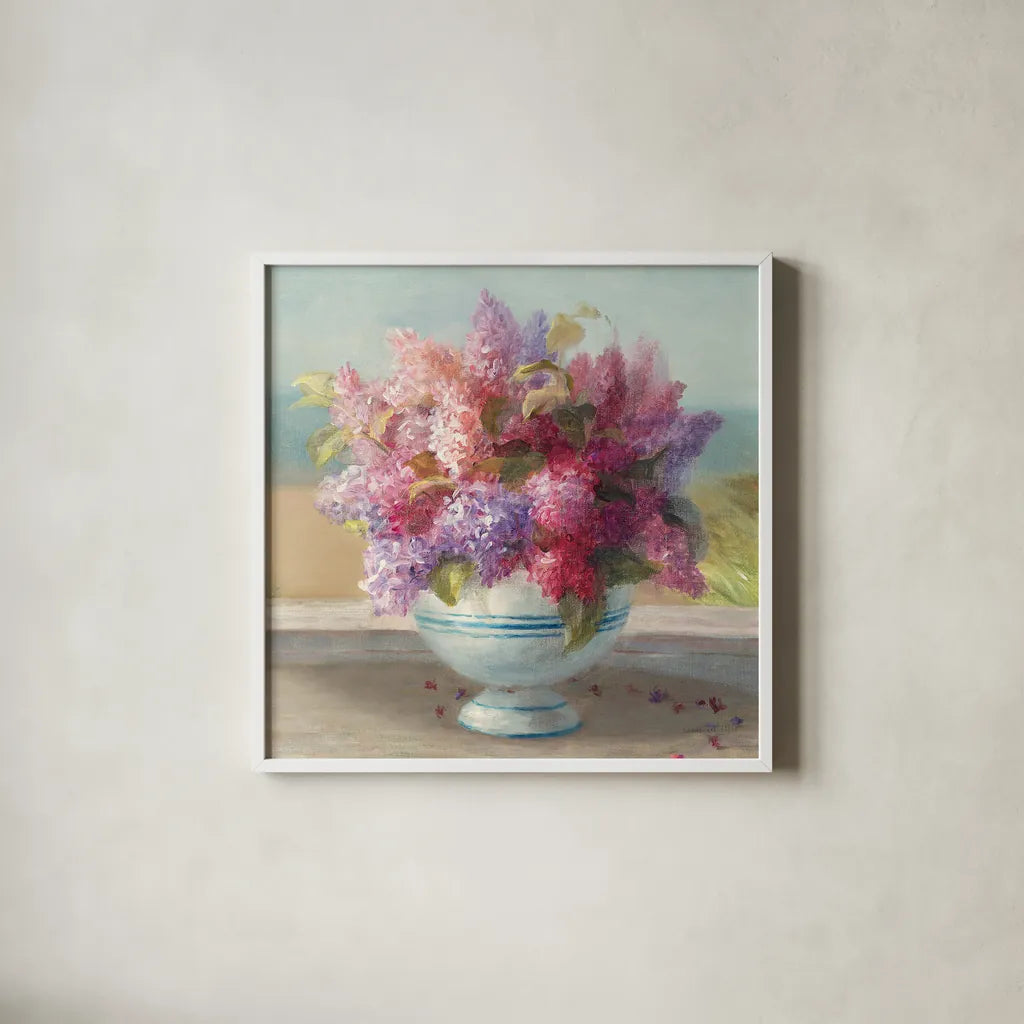 Seaside Spring Crop II by Danhui Nai. Shown in a crisp white glass frame for a clean and minimalist style. Available as an archival giclee rolled canvas, fine art paper, or poster print. SKU 30770a.