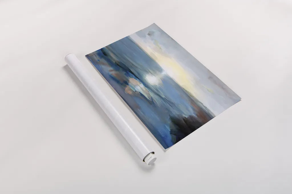 Seaside Sunrise by Danhui Nai. shown as a rolled paper print. Available as archival giclee rolled canvas, fine art paper, or poster print. SKU 90195i.