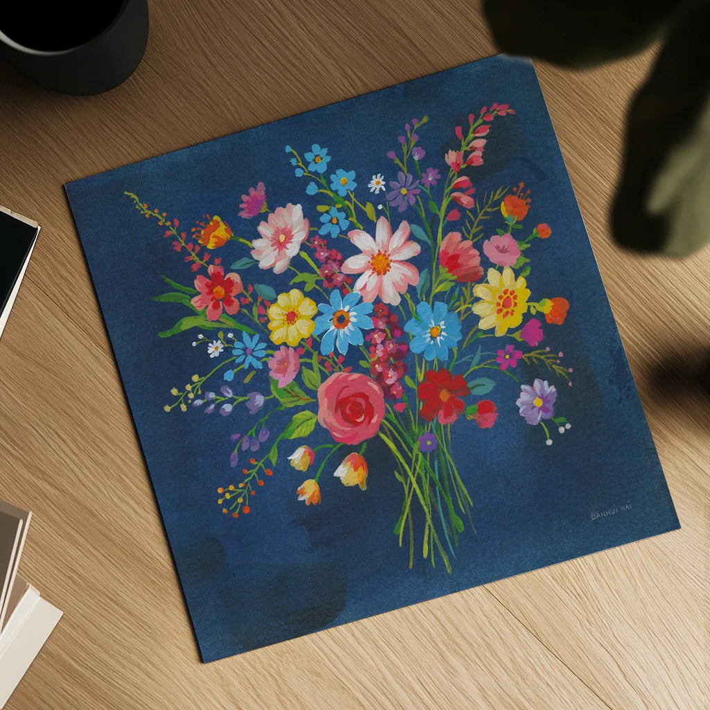Selection of Wildflowers by Danhui Nai. Shown as a detailed flat fine art print, highlighting archival giclee quality. Available as an archival giclee rolled canvas, fine art paper, or poster print. SKU 67708a.