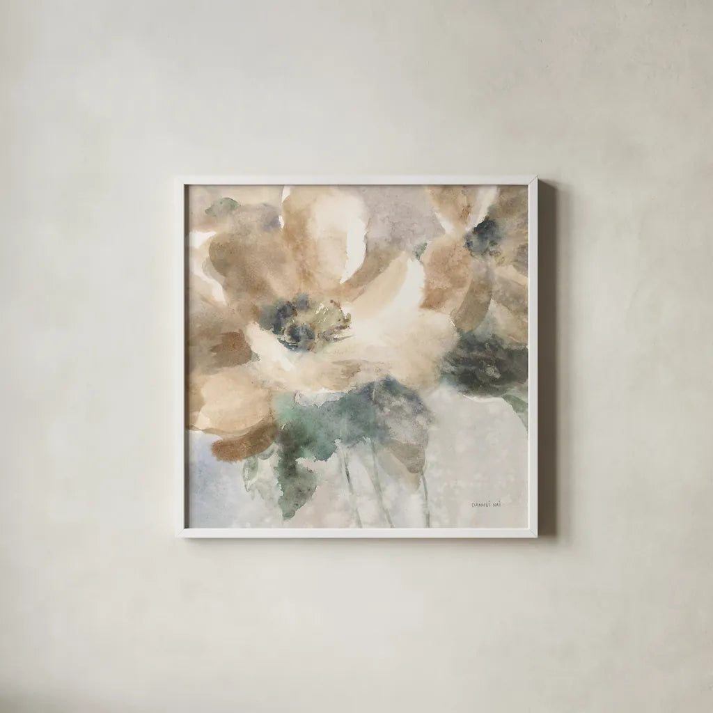 Sensation I by Danhui Nai. Shown in a crisp white glass frame for a clean and minimalist style. Available as an archival giclee rolled canvas, fine art paper, or poster print. SKU 83128a.