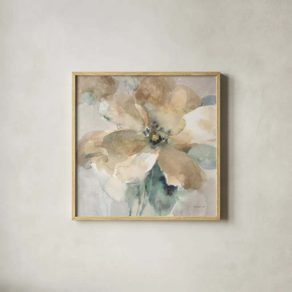 Sensation II by Danhui Nai. Shown in a natural wood glass frame for a timeless modern aesthetic. Available as an archival giclee rolled canvas, fine art paper, or poster print. SKU 83129a.