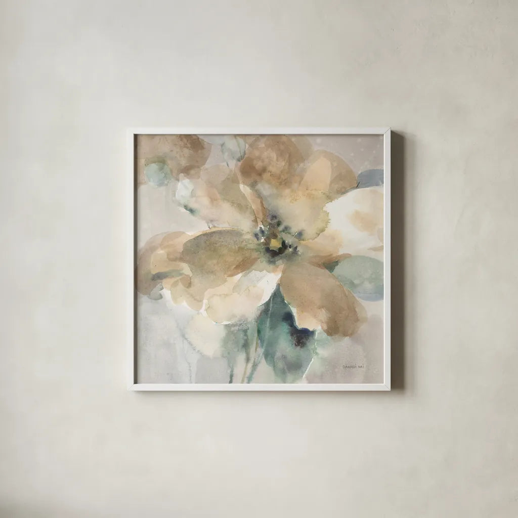 Sensation II by Danhui Nai. Shown in a crisp white glass frame for a clean and minimalist style. Available as an archival giclee rolled canvas, fine art paper, or poster print. SKU 83129a.