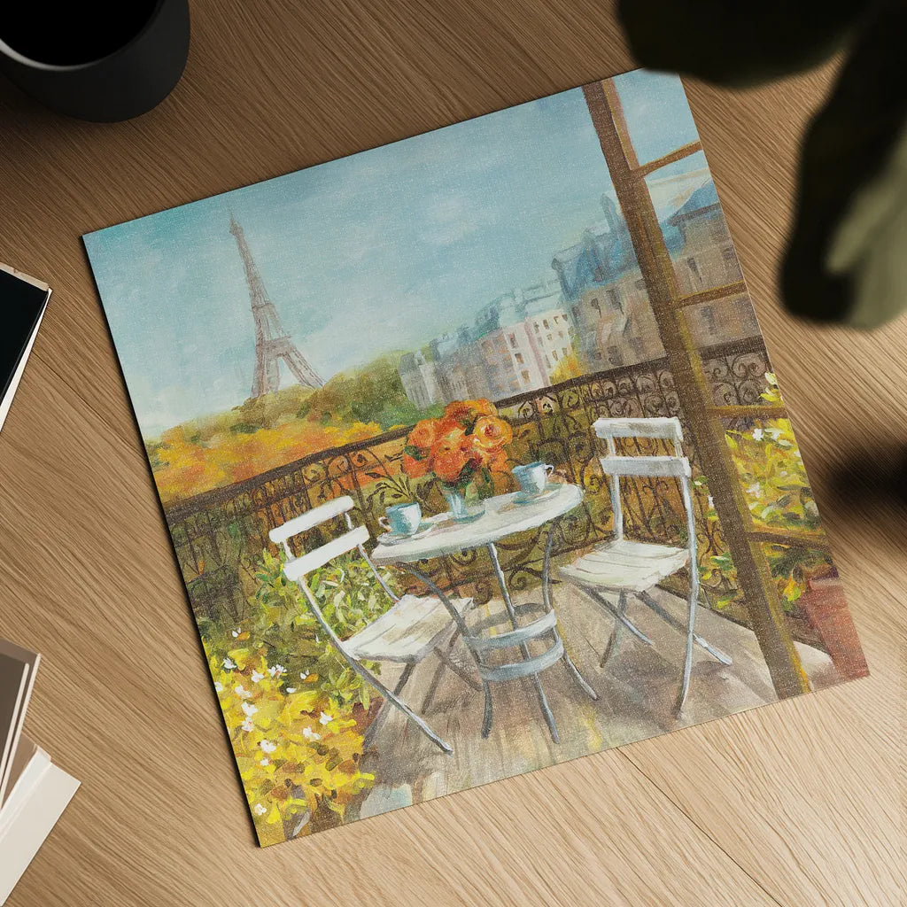 September in Paris Crop by Danhui Nai. Shown as a detailed flat fine art print, highlighting archival giclee quality. Available as an archival giclee rolled canvas, fine art paper, or poster print. SKU 12596a.