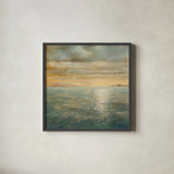 Serene Sea I by Danhui Nai. Shown in a sleek black glass frame for a contemporary gallery look. Available as an archival giclee rolled canvas, fine art paper, or poster print. SKU 2564a.