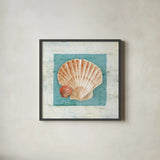 Shades of Blue I by Danhui Nai. Shown in a sleek black glass frame for a contemporary gallery look. Available as an archival giclee rolled canvas, fine art paper, or poster print. SKU 4940a.