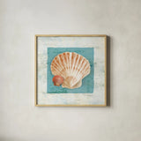 Shades of Blue I by Danhui Nai. Shown in a natural wood glass frame for a timeless modern aesthetic. Available as an archival giclee rolled canvas, fine art paper, or poster print. SKU 4940a.