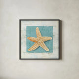 Shades of Blue II by Danhui Nai. Shown in a sleek black glass frame for a contemporary gallery look. Available as an archival giclee rolled canvas, fine art paper, or poster print. SKU 4941a.