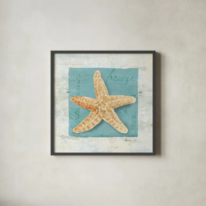 Shades of Blue II by Danhui Nai. Shown in a sleek black glass frame for a contemporary gallery look. Available as an archival giclee rolled canvas, fine art paper, or poster print. SKU 4941a.