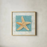 Shades of Blue II by Danhui Nai. Shown in a natural wood glass frame for a timeless modern aesthetic. Available as an archival giclee rolled canvas, fine art paper, or poster print. SKU 4941a.