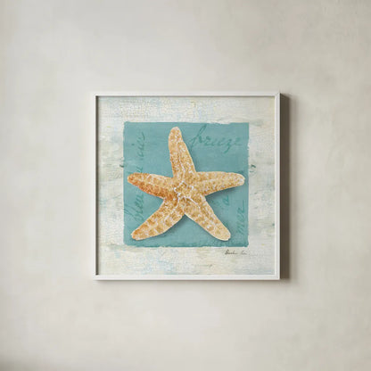 Shades of Blue II by Danhui Nai. Shown in a crisp white glass frame for a clean and minimalist style. Available as an archival giclee rolled canvas, fine art paper, or poster print. SKU 4941a.