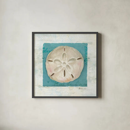 Shades of Blue III by Danhui Nai. Shown in a sleek black glass frame for a contemporary gallery look. Available as an archival giclee rolled canvas, fine art paper, or poster print. SKU 4942a.