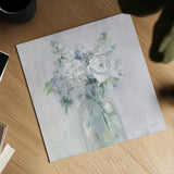 Shades of White Bouquet by Danhui Nai. Shown as a detailed flat fine art print, highlighting archival giclee quality. Available as an archival giclee rolled canvas, fine art paper, or poster print. SKU 83490a.