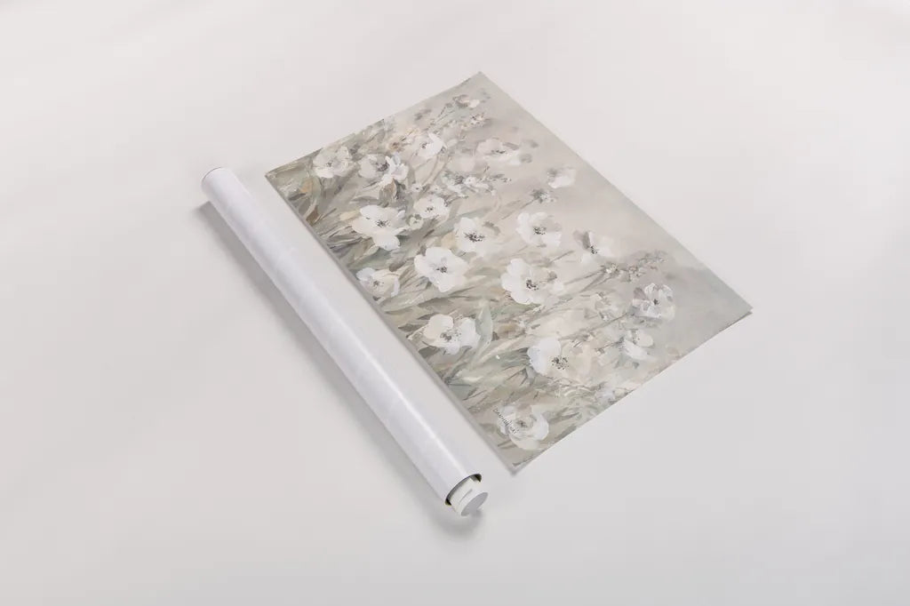 Shades of White Summer by Danhui Nai. shown as a rolled paper print. Available as archival giclee rolled canvas, fine art paper, or poster print. SKU 83491i.