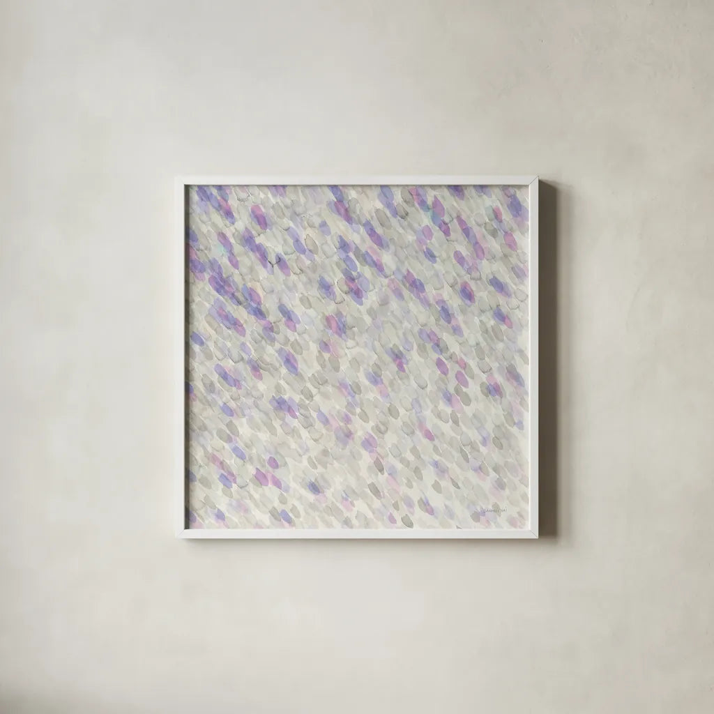 Shimmer by Danhui Nai. Shown in a crisp white glass frame for a clean and minimalist style. Available as an archival giclee rolled canvas, fine art paper, or poster print. SKU 42121a.