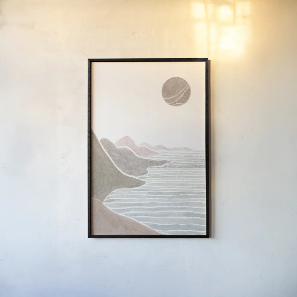 Shore Upon Shore by Danhui Nai. shown as a paper print in a black flame. Available as a archival giclee rolled canvas, fine art paper, or poster print. SKU 67232h.